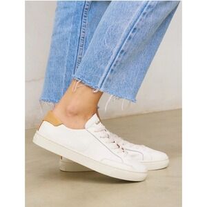 Soludos Leather Lace-Up Sneakers Ibiza White / Off‎ White Size 7